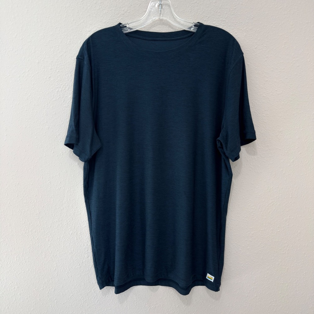 Vuori Current Tech Tee Large Navy Blue Minimalist Coastal Streetwear